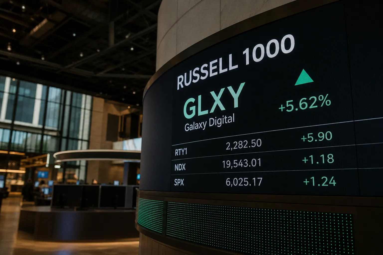 Galaxy Digital added to Russell 1000 Index, marking a milestone for digital asset firms